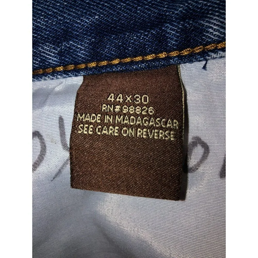 CE Schmidt Workwear Men Tag 44 x 30 Blue Straight Leg Denim Jeans Actual 42x28.5